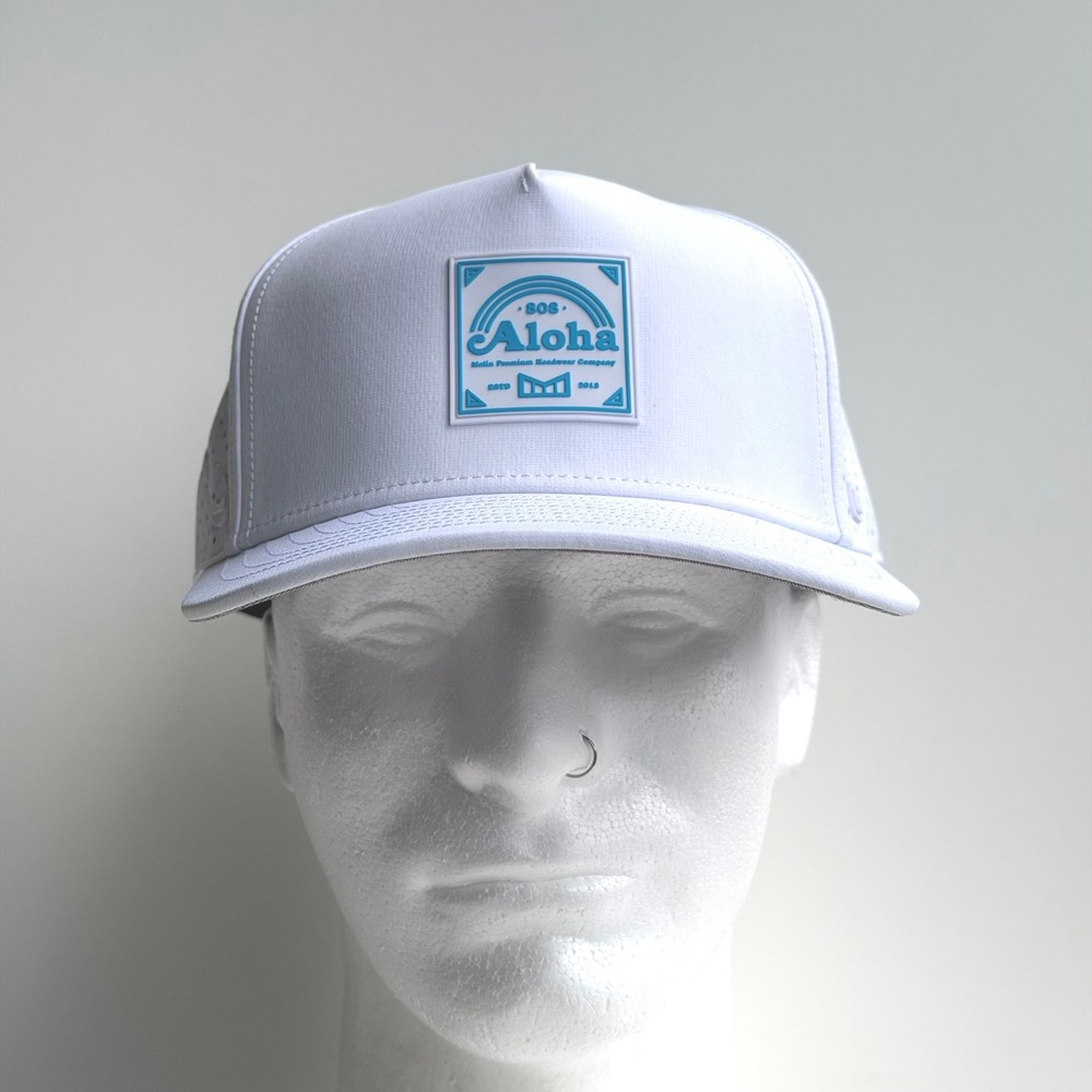 Melin Odyssey Hydro Aloha Hat Mens Classic White Snapback Perforated 808 Hawaii